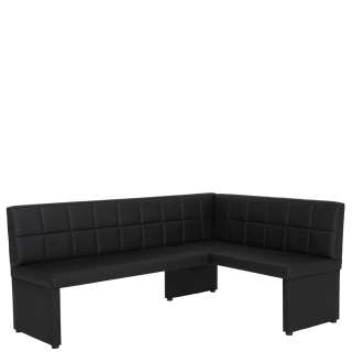 Kunstleder Eckbank in Schwarz 200 cm breit