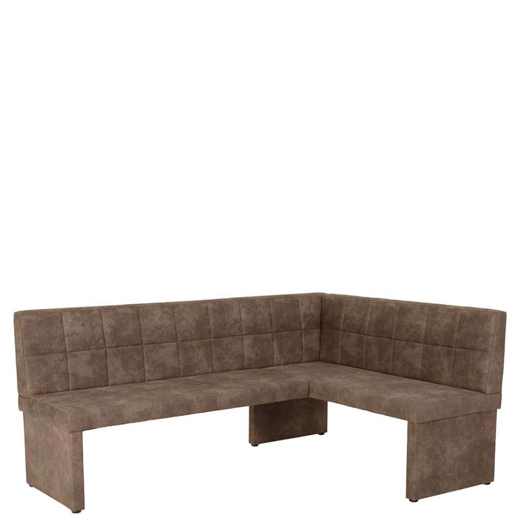Esszimmereckbank in Taupe Microfaser 200 cm breit