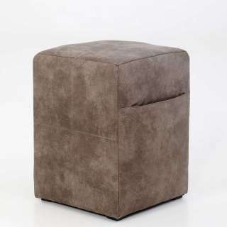 Sitzwürfel in Taupe Microfaser modern