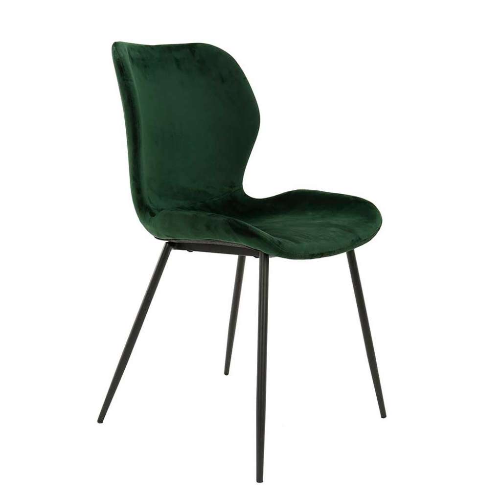 Polsterstühle in Dunkelgrün Samt 45 cm Sitzhöhe (4er Set)
