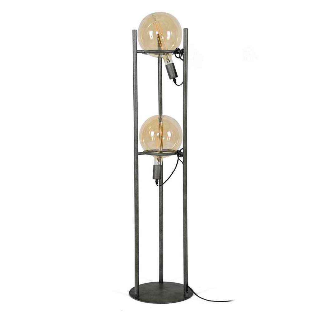 Hohe Tischlampe in Altsilberfarben Loft Design