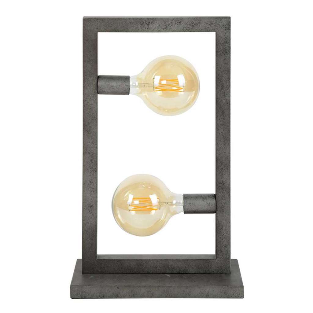 Tischlampe im Industriedesign Altsilberfarben