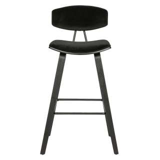Tresenstühle in Schwarz Samt modern (2er Set)