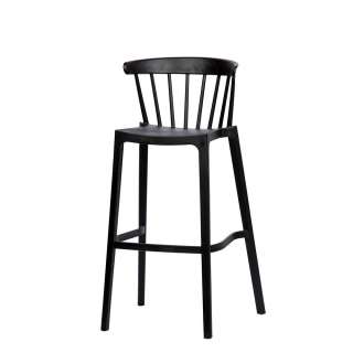 Barstühle in Schwarz Kunststoff (2er Set)