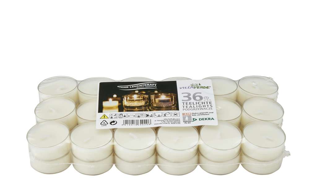 36er-Pack Teelichte ¦ weiß ¦ Kunststoff, Wachs Dekoration > Kerzen & Lichter - Höffner