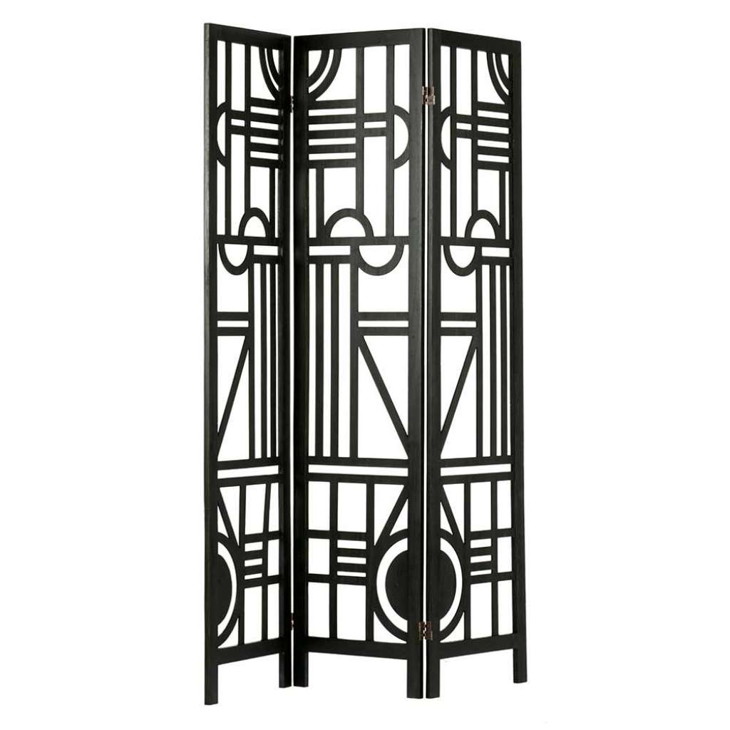 Spanische Wände in Schwarz Retro Design (2er Set)