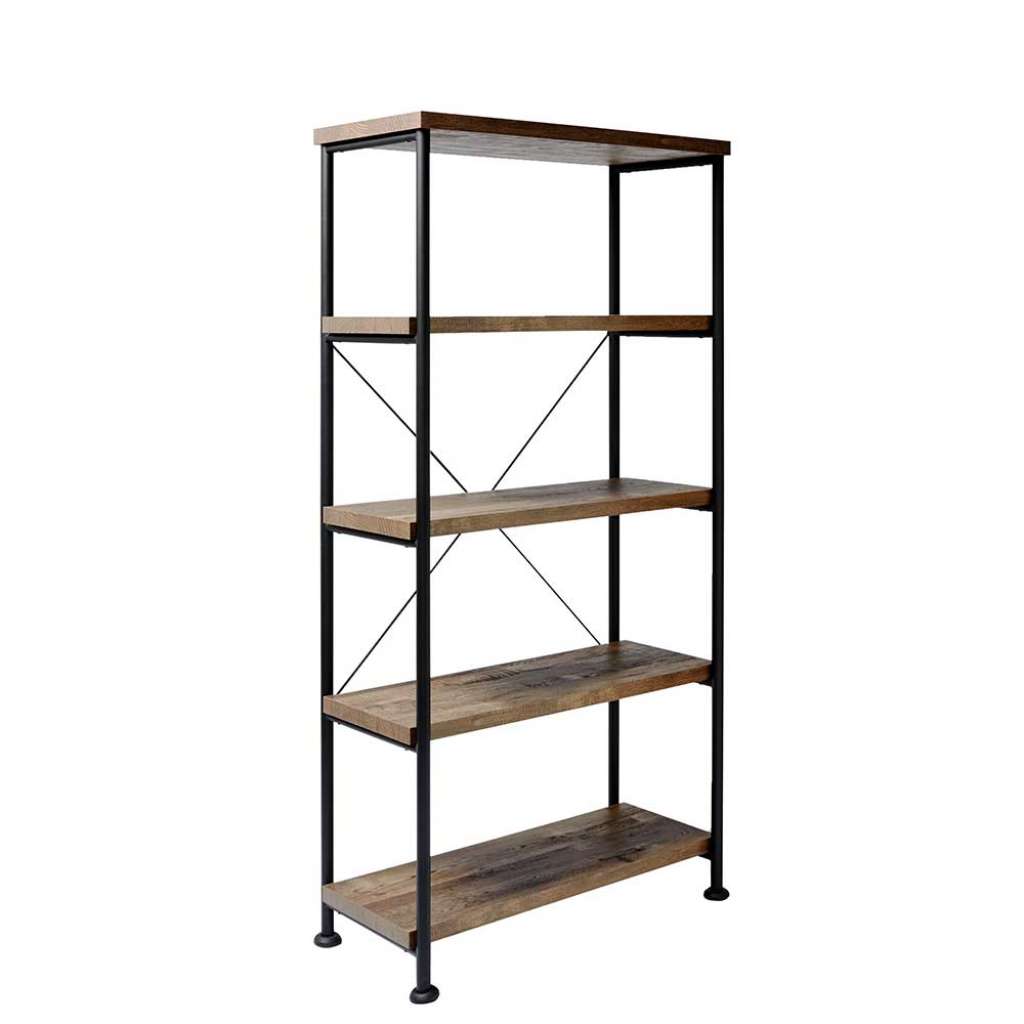 Regal in Eiche dunkel und Schwarz 80 cm breit und 160 cm hoch