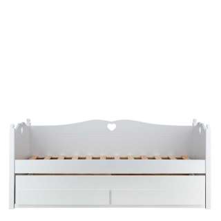 Schubladenbett in Weiß 90x200 cm