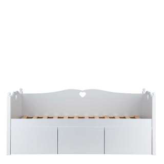 Schubladenbett in Weiß 90x200 cm