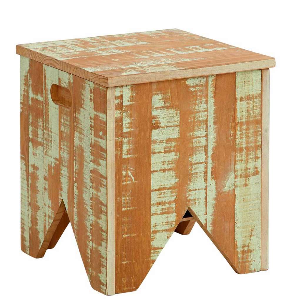 Truhen Hocker aus Kiefer Massivholz Shabby Chic Design