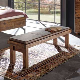 Bettbank aus Akazie Massivholz 140 cm breit
