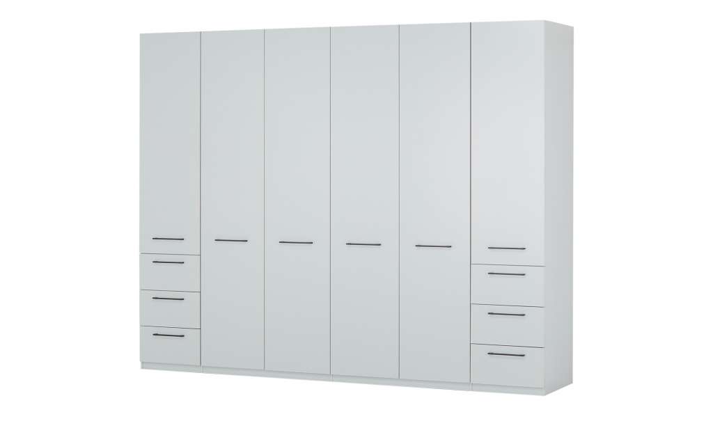 uno Drehtürenschrank, 6-türig  Paris ¦ grau ¦ Maße (cm): B: 282 H: 226 T: 60 Komplett-Schlafzimmer - Höffner