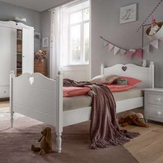 Kinderzimmerbett in Weiß 90x200 cm