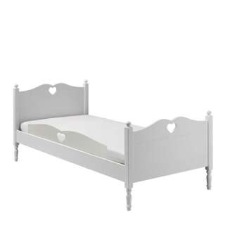 Kinder Einzelbett in Weiß 75 cm Fußteil