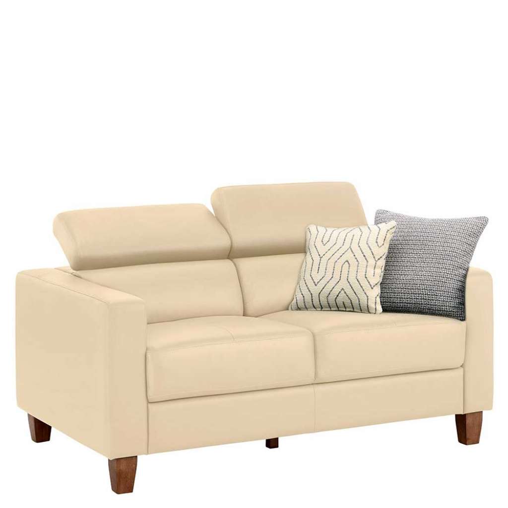 2er Sofa in Creme Weiß Kunstleder 150 cm breit
