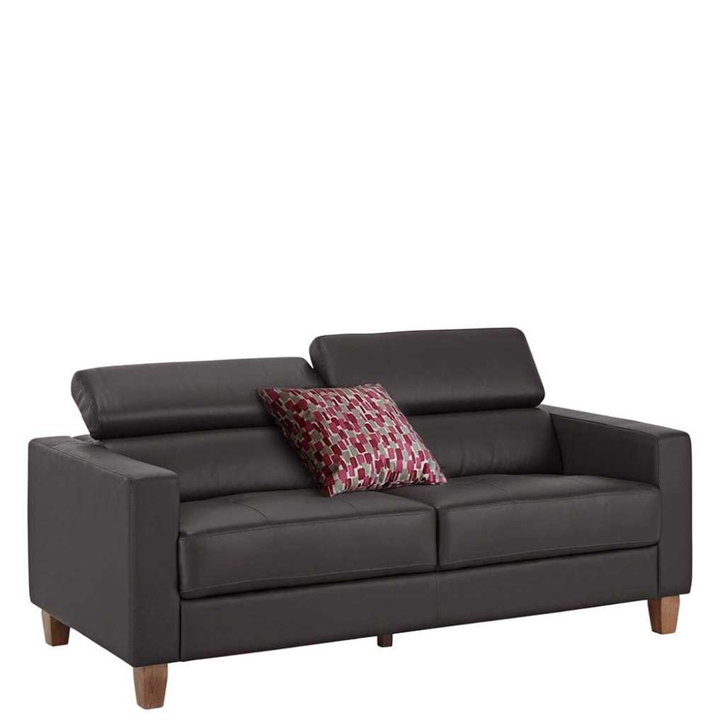 Kunstleder Couch in Dunkelbraun verstellbarer Rückenlehne
