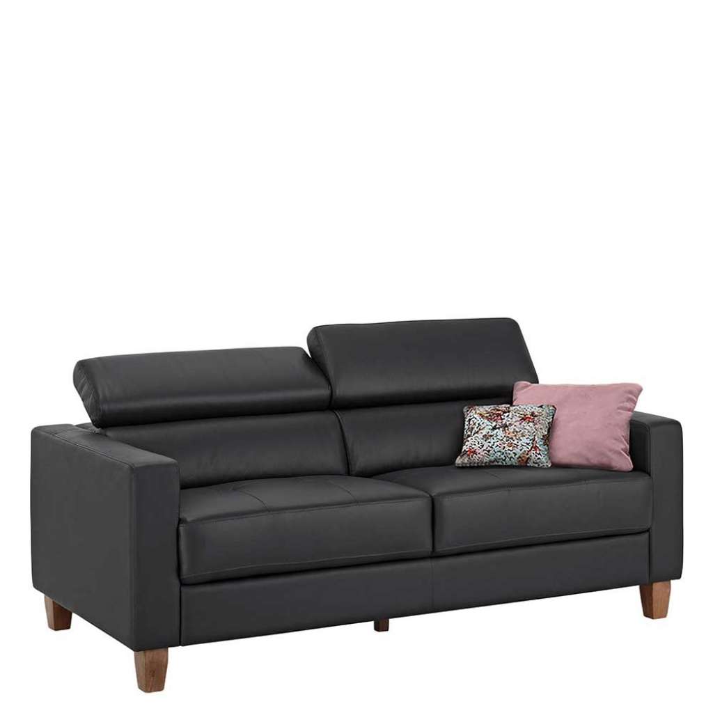 Schwarzes Sofa aus Kunstleder verstellbarer Rückenlehne