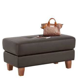 Echtleder Hocker in Dunkelbraun modern