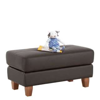 Hocker in Dunkelbraun Kunstleder 55 cm tief