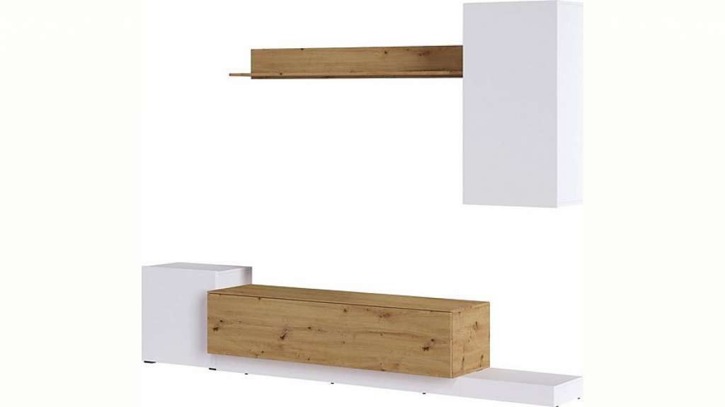 Wohnwand »Rimini«, (Set, 4-tlg), im modernen italienischen Design in drei aktuellen Dekorvarianten B/H/T 254/196/42 cm