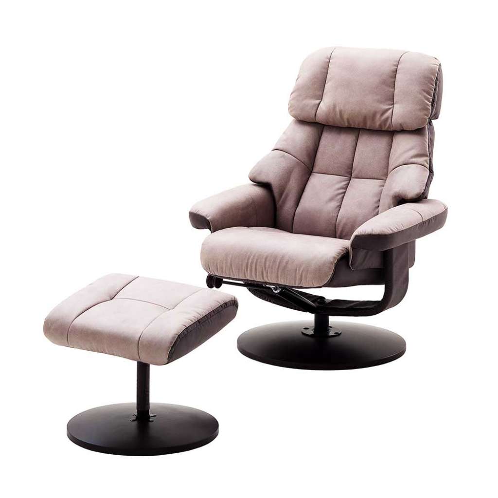 Relaxfernsehsessel in Dunkelgrau Microfaser Hocker (2-teilig)