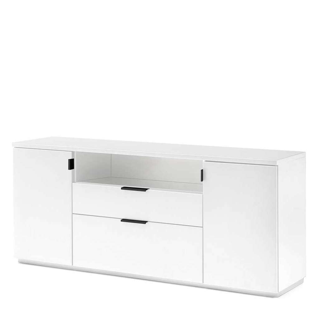 Weißes Sideboard 160 cm breit offenem Fach