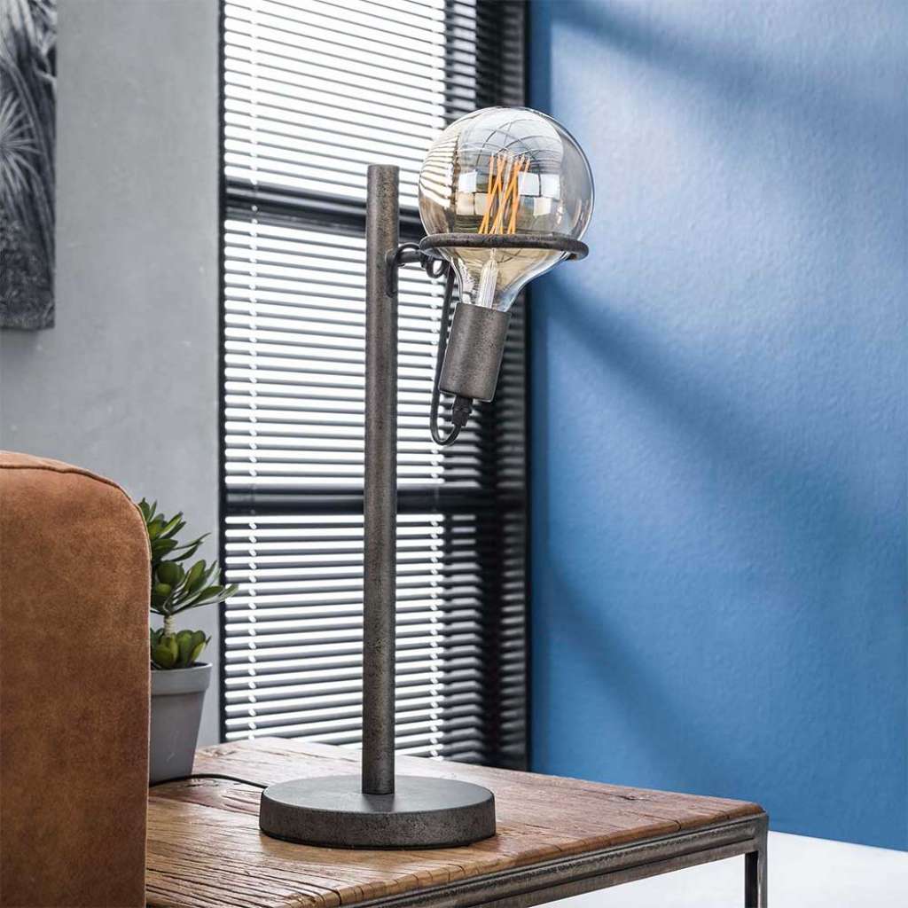 Tischlampe in Altsilberfarben Factory Design