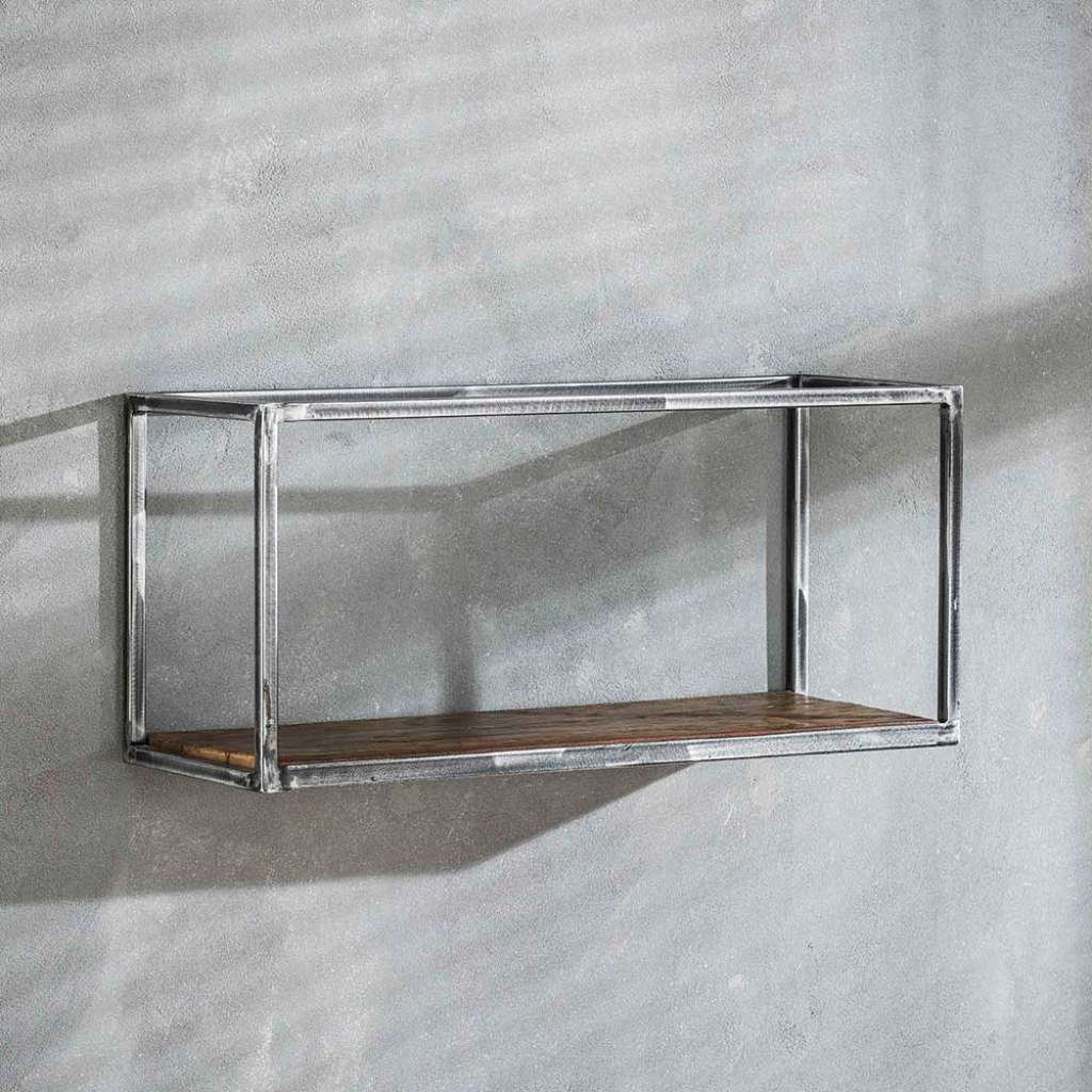 Wandboard aus Hartholz und Stahl 30 cm hoch