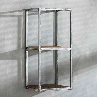 Wandregal aus Hartholz und Stahl 65 cm hoch