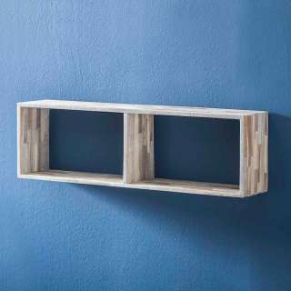 Wandregal aus Teak Massivholz 100 cm breit