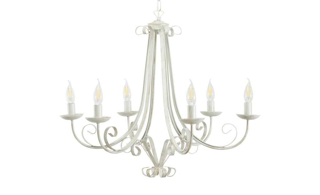 Kronleuchter 6-flammig, elfenbein-/goldfarben ¦ creme ¦ Maße (cm): H: 80 Ø: 57 Lampen & Leuchten > Innenleuchten > Kronleuchter - Höffner