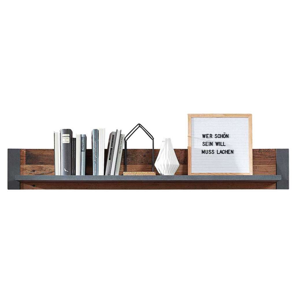 Wandregal in Altholz Optik und Anthrazit Loft Design