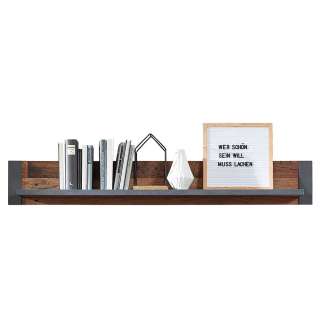 Wandregal in Altholz Optik und Anthrazit Loft Design