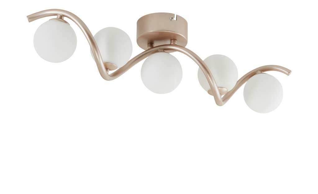 KHG LED-Deckenleuchte, 5-flammig, goldfarben/geschwungen ¦ gold ¦ Maße (cm): B: 12,2 H: 10 Lampen & Leuchten > Innenleuchten > Deckenleuchten - Höffner