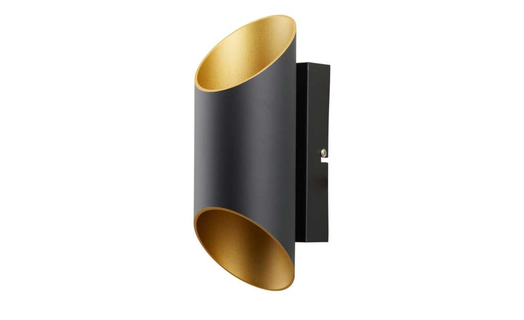 Meisterleuchten LED-Wandleuchte, 2-flammig, schwarz/gold ¦ schwarz ¦ Maße (cm): B: 12,5 H: 25 Lampen & Leuchten > Innenleuchten > Wandleuchten - Höffner