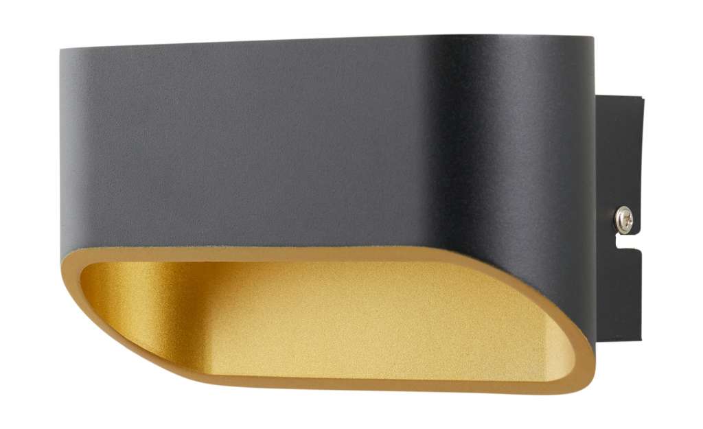 Meisterleuchten LED-Wandleuchte, 2-flammig, schwarz/gold ¦ schwarz ¦ Maße (cm): B: 13,5 H: 12 Lampen & Leuchten > Innenleuchten > Wandleuchten - Höffner