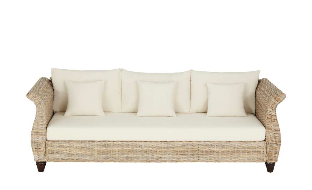 Rattansofa, 3-sitzig  Ines ¦ holzfarben ¦ Maße (cm): B: 230 H: 75 T: 110 Polstermöbel > Sofas > 3-Sitzer - Höffner
