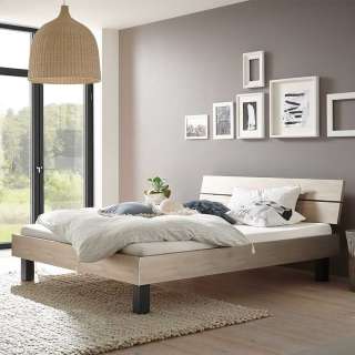 Futonbett in Silberfarben und Anthrazit modern
