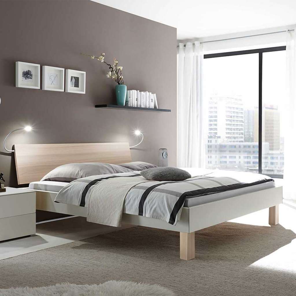 Ehebett in Esche hell und Weiß modern