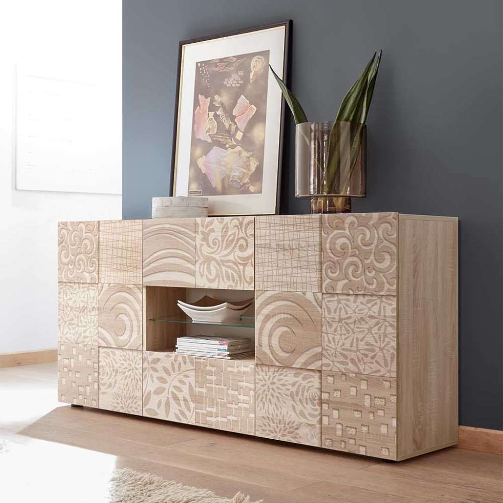 Design Sideboard in Sonoma Eiche Siebdruck
