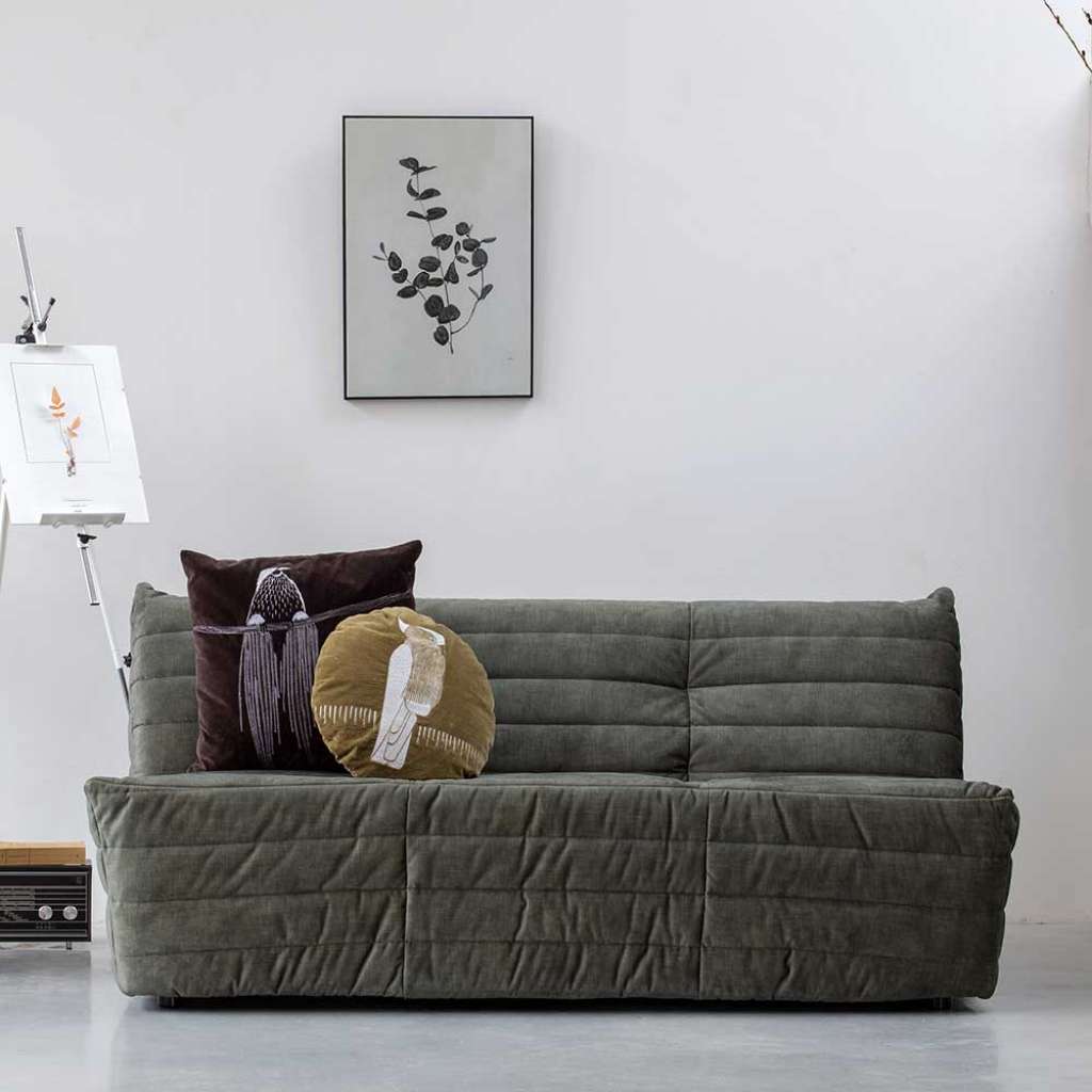 Dreisitzer Sofa in Dunkelgrün Samt 160 cm breit