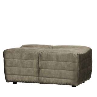 Sofahocker in Beige Samt 95 cm breit