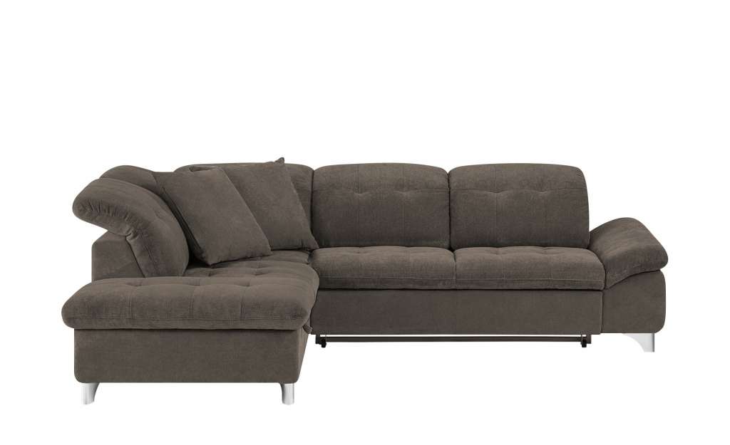 uno Ecksofa inkl. Kopfteilverstellung grau - Mikrofaser Mira ¦ braun ¦ Maße (cm): H: 83 Polstermöbel > Sofas > Ecksofas - Höffner
