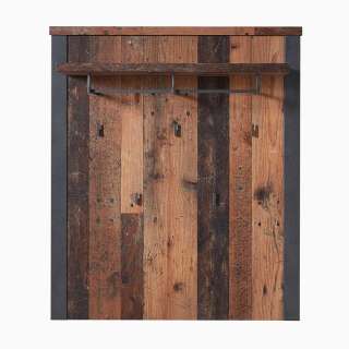 Hängegarderobe in Altholz Optik und Anthrazit 110 cm hoch