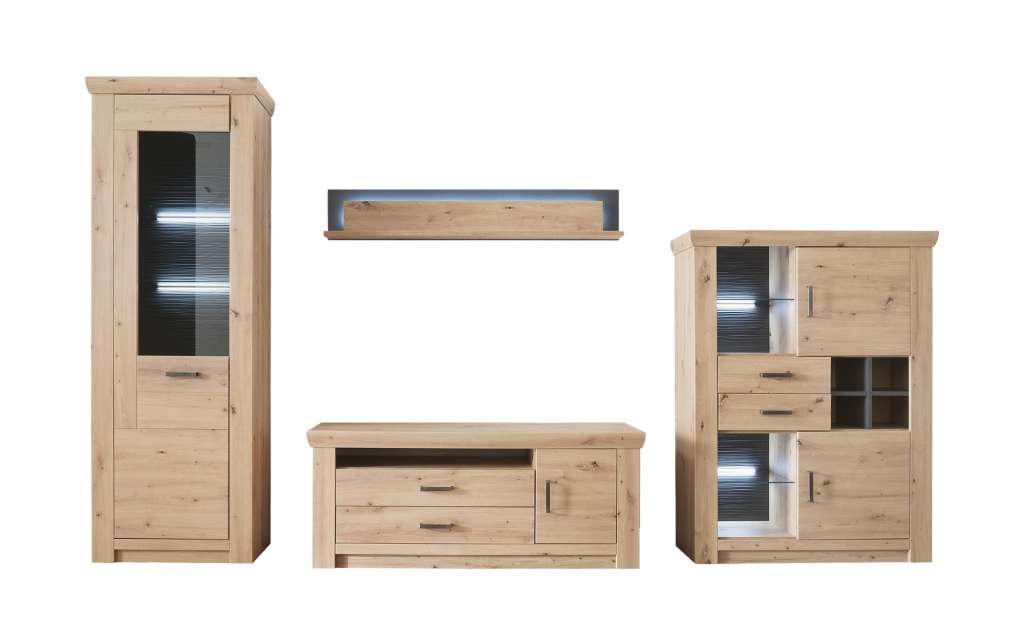uno Wohnkombination  Marian ¦ holzfarben ¦ Maße (cm): B: 336 H: 211 T: 55 Wohnwände - Höffner