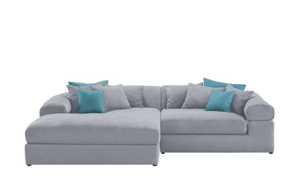 smart Ecksofa grau/petrol - Flachgewebe Lianea ¦ grau ¦ Maße (cm): H: 86 Polstermöbel > Sofas > Ecksofas - Höffner