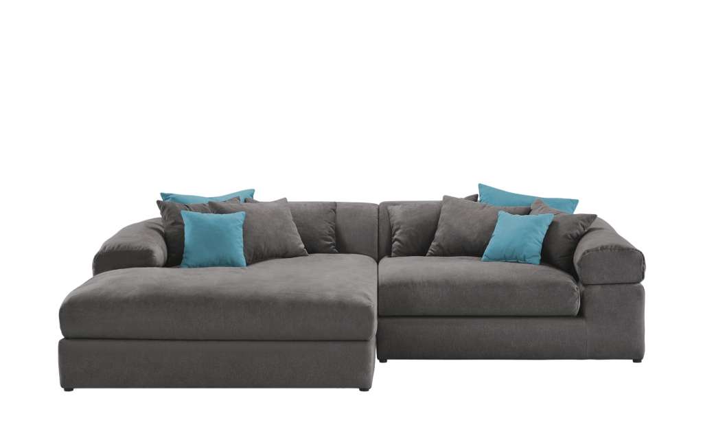 smart Ecksofa grau/petrol - Flachgewebe Lianea ¦ grau ¦ Maße (cm): H: 86 Polstermöbel > Sofas > Ecksofas - Höffner