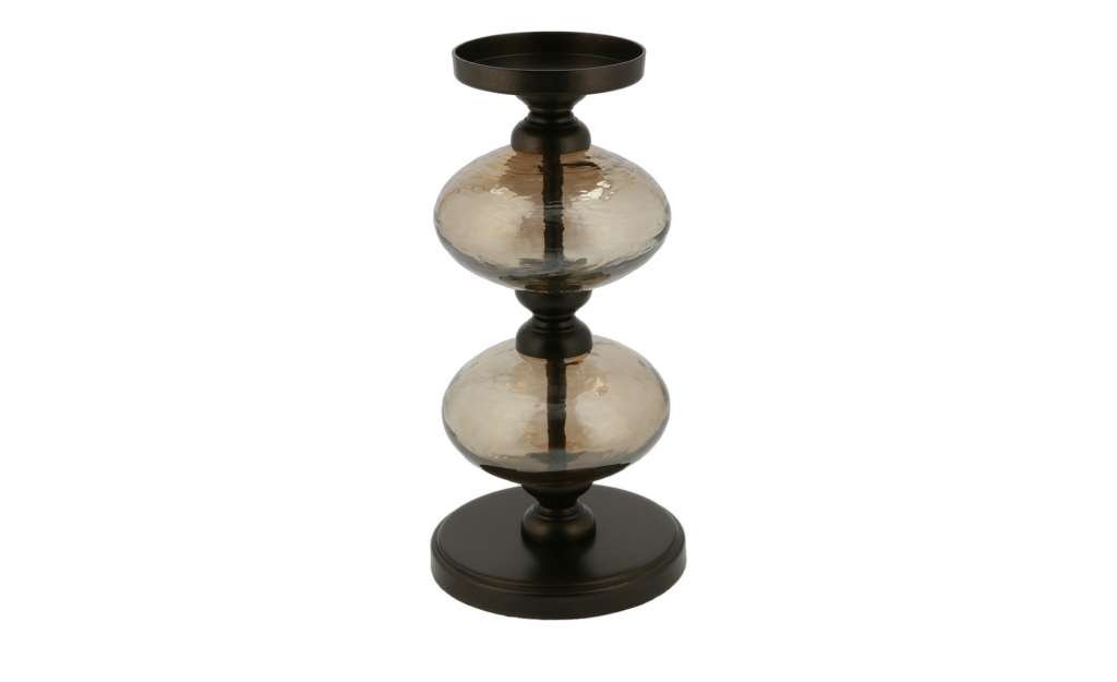 Kerzenständer ¦ braun ¦ Glas , Metall ¦ Maße (cm): H: 27,7 Ø: 12.5 Dekoration > Kerzen & Lichter > Kerzenständer - Höffner