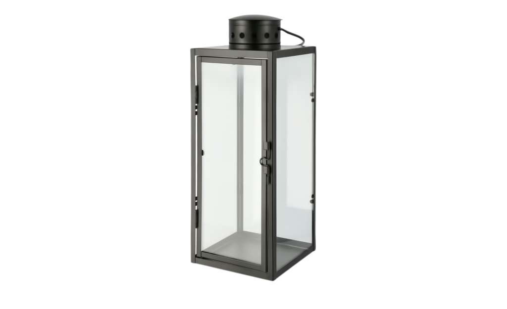 Laterne ¦ schwarz ¦ Glas , Metall ¦ Maße (cm): B: 13,5 H: 34,5 T: 13 Dekoration > Laternen & Windlichter - Höffner
