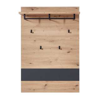 Hängegarderobe in Wildeichefarben und Dunkelgrau 80 cm breit